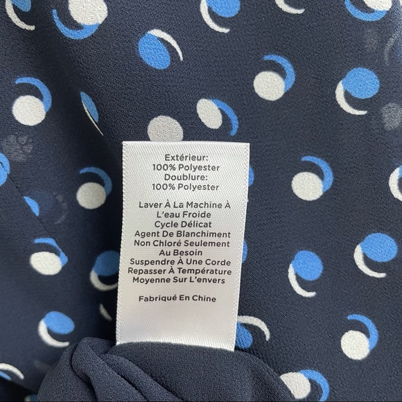 Talbots Polka Dot Midi Skirt Size 4 Navy Blue and White - Picture 8 of 10